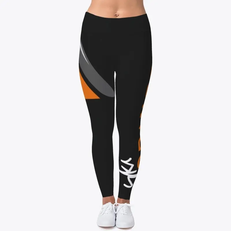 Black "Ski Orange" Tights